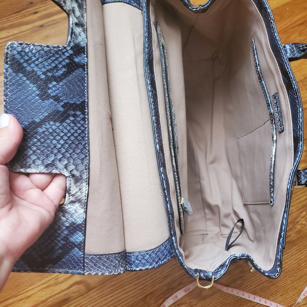 Gili Exotic Python Snake Print Genuine Leather Ha… - image 4